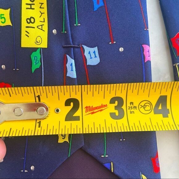 “Golf Tee Time” Alynn Neckwear silk tie - Picture 7 of 7